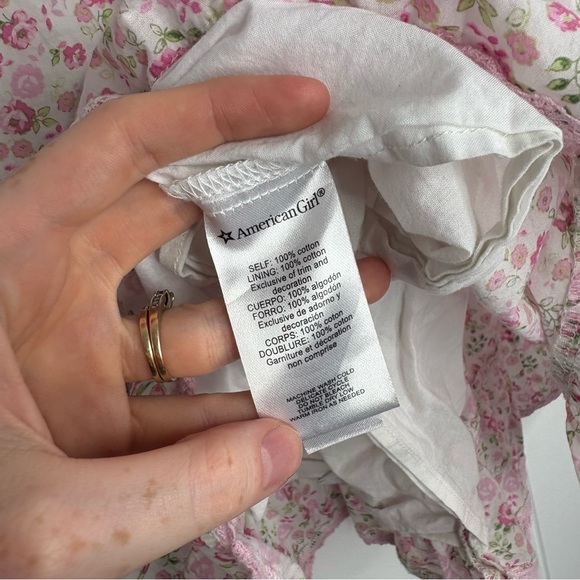 American Girl x LoveShackFancy Floral Flutter Day Dress Girl’s Size 8 Bow Pink - Picture 6 of 8